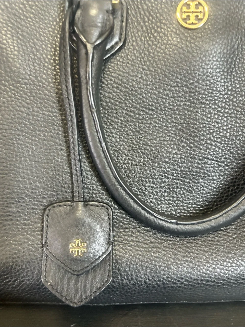 Tory Burch Black Pebbled Leather Satchel crossbody mint never used
